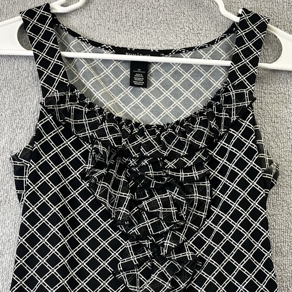 White House Black Market Tank Top Womens Size XS Ruffle Front Sleeveless Blouse